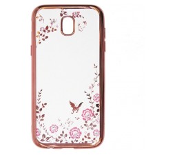 Slika izdelka: Silikonski ovitek z rožicami za Samsung Galaxy J6 2018 J600 - pink