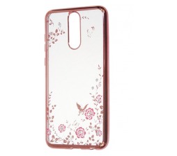 Slika izdelka: Silikonski ovitek z rožicami za Samsung Galaxy A7 2018 A750 - pink