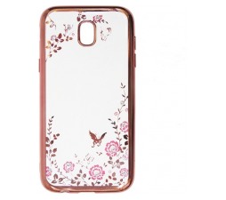 Slika izdelka: Silikonski ovitek z rožicami za Samsung Galaxy J3 2017 - pink