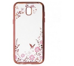 Slika 2 izdelka: Silikonski ovitek z rožicami za Samsung Galaxy J6 2018 J600 - pink