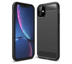 Slika 2 izdelka: Silikonski ovitek za iPhone 11 - mat carbon črn