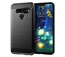 Slika izdelka: Silikonski ovitek za LG Q60 2019 - mat carbon črn