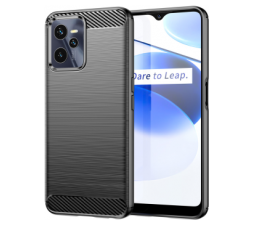 Slika 2 izdelka: Silikonski ovitek za Realme C35 - mat carbon črn