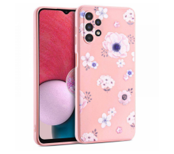 Slika izdelka: Silikonski ovitek za Samsung Galaxy A53 - mat roza z rožicami