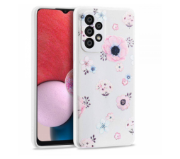 Slika izdelka: Silikonski ovitek za Samsung Galaxy A53 - mat bel z rožicami
