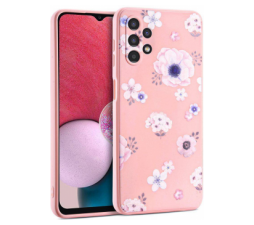 Slika 2 izdelka: Silikonski ovitek za Samsung Galaxy A53 - mat roza z rožicami