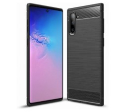 Slika 2 izdelka: Silikonski ovitek za Samsung Galaxy Note 10 Plus  N975 - mat carbon črn