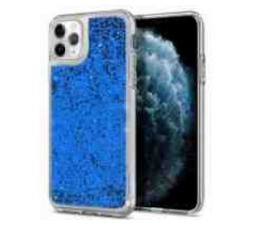 Slika 2 izdelka: Silikonski ovitek za Samsung Galaxy A51 A515 prozoren z modrimi bleščicami