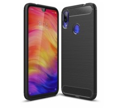 Slika izdelka: Silikonski ovitek za Xiaomi Redmi Note 7 / Note 7 Pro - mat carbon črn
