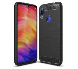 Slika 2 izdelka: Silikonski ovitek za Xiaomi Redmi Note 7 / Note 7 Pro - mat carbon črn