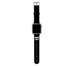 Slika 2 izdelka: Silikonski pašček za uro Karl Lagerfeld KLAWLSLCK za Apple Watch 42 / 44 / 45 mm - Choupettes Head črn