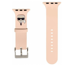 Slika 2 izdelka: Silikonski pašček za uro Karl Lagerfeld KLAWMSLKP za Apple Watch 38 / 40 mm - Karls Head roza