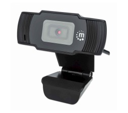 Slika izdelka: Spletna kamera 1080p USB Webcam MANHATTAN, črna, USB-A 2.0, kabel 1,5m, vgrajen mikrofon
