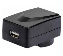 Slika izdelka: Stenski polnilnik in potovalni adapter MANHATTAN, USB-A, zamenljivi vtiči za povezavo s 4 vtičnicami