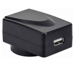 Slika 2 izdelka: Stenski polnilnik in potovalni adapter MANHATTAN, USB-A, zamenljivi vtiči za povezavo s 4 vtičnicami