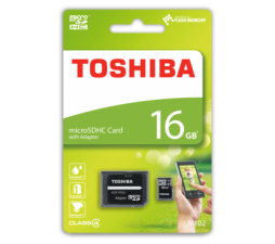 Slika 2 izdelka: TOSHIBA SPOMINSKA KARTICA 16GB micro SDHC z adapterjem SD