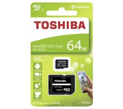 Slika izdelka: TOSHIBA SPOMINSKA KARTICA 64GB micro SDHC z adapterjem SD