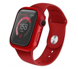 Slika 2 izdelka: Uniq vodoodporno steklo z ohišjem, zaščita za Apple Watch 4 / 5 / 6 / SE 40 mm rdeč