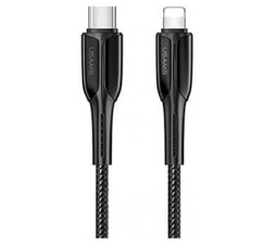 Slika izdelka: USAMS podatkovni kabel SJ401 Lightning na Type C 2A dožina 1,2 m Quick Charge - črn pleten