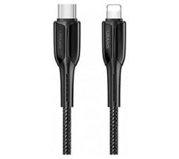 Slika 2 izdelka: USAMS podatkovni kabel SJ401 Lightning na Type C 2A dožina 1,2 m Quick Charge - črn pleten