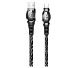 Slika izdelka: USAMS podatkovni kabel U36 SJ386 Lightning 2A dožina 1,2 m z digitalnim zaslonom - črn