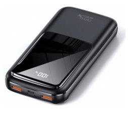 Slika 2 izdelka: Usams zunanja baterija powerbank 20.000 mAh US-CD177 Quick Charge / PD 22,5W z LCD-jem / 3x izhod - črn