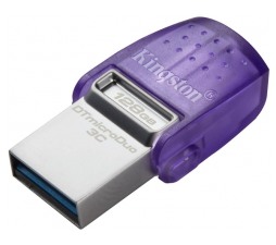 Slika 2 izdelka: USB C & USB DISK Kingston 128GB DT microDuo3G3, 3.2 Gen1, OTG, plastičen s pokrovčkom