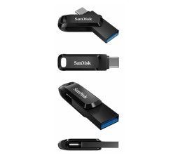 Slika 2 izdelka: USB C & USB disk SanDisk 512GB Ultra Dual GO, 3.1/3.0, b do 150 MB/s, črn