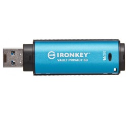 Slika izdelka: USB DISK KINGSTON IRONKEY 16GB VAULT PRIVACY 50, 3.2 Gen1, kovinski, strojna zaščita