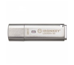 Slika izdelka: USB DISK Kingston Ironkey 64GB Locker+ 50, 3.2 Gen1, 256bit enkripcija, kovinski,s pokrovčkom