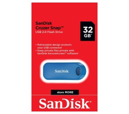 Slika 2 izdelka: USB DISK SANDISK 32GB CRUZER SNAP, 2.0, moder, drsni priključek